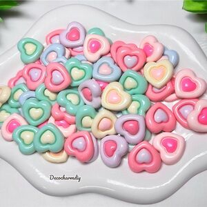 Decocharmdiy Pastel Heart Charms